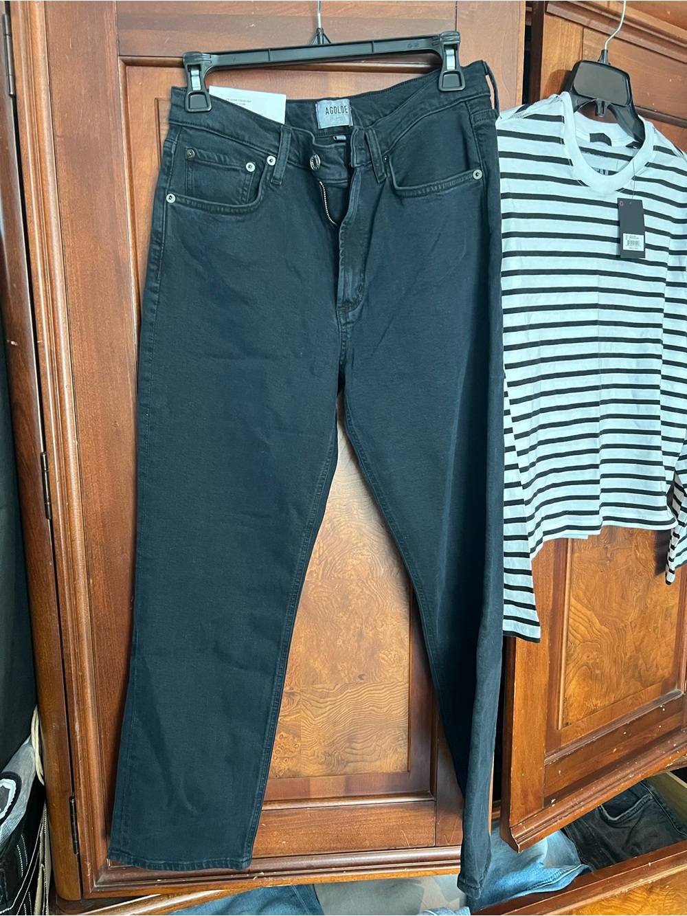 Agolde kye midrise Straight  crop Jeans in pepper